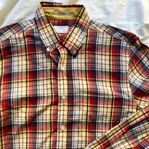 Men’s L/S Madras plaid button up